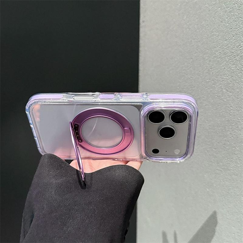 For Iphone 13 14 15 16 17 Pro Max Ring Stand Bumper Case,for Iphone 17 Transparent Phone Case with Ring Stand