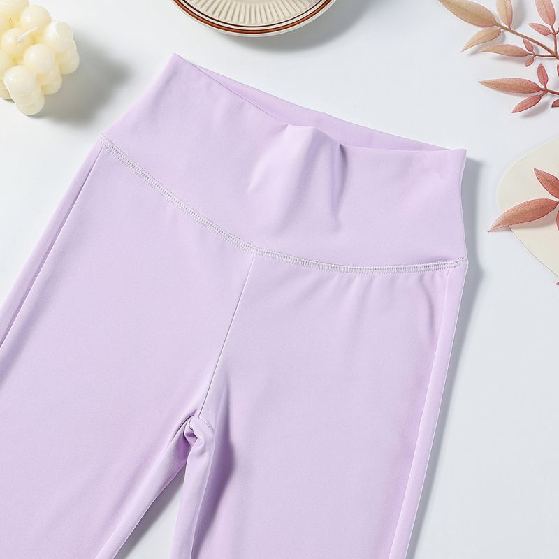 3-14 Jahre Kinder Mädchen Einfarbig Elastische Schlaghosen Hohe Taille Fitnesshose