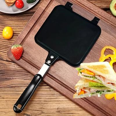 Waffelform Antihaft Sandwichmaker Doppelseitig Abnehmbar Toast Bratpfanne Aluminiumlegierung Omelettpfanne Grill