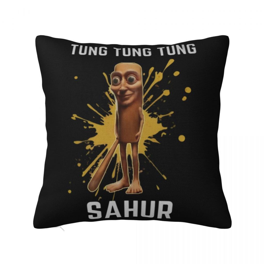 Tung Tung Tung Sahur Square Pillow Case Italian Brainrot Meme Cushion Covers Fashion Decorative Pillowcover for Seat 18