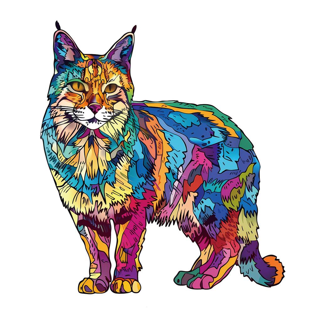 Lynch Cat Puzzle Wooden Special-Shaped Splicing Toy Original Brain-Burning Decompression Puzzle