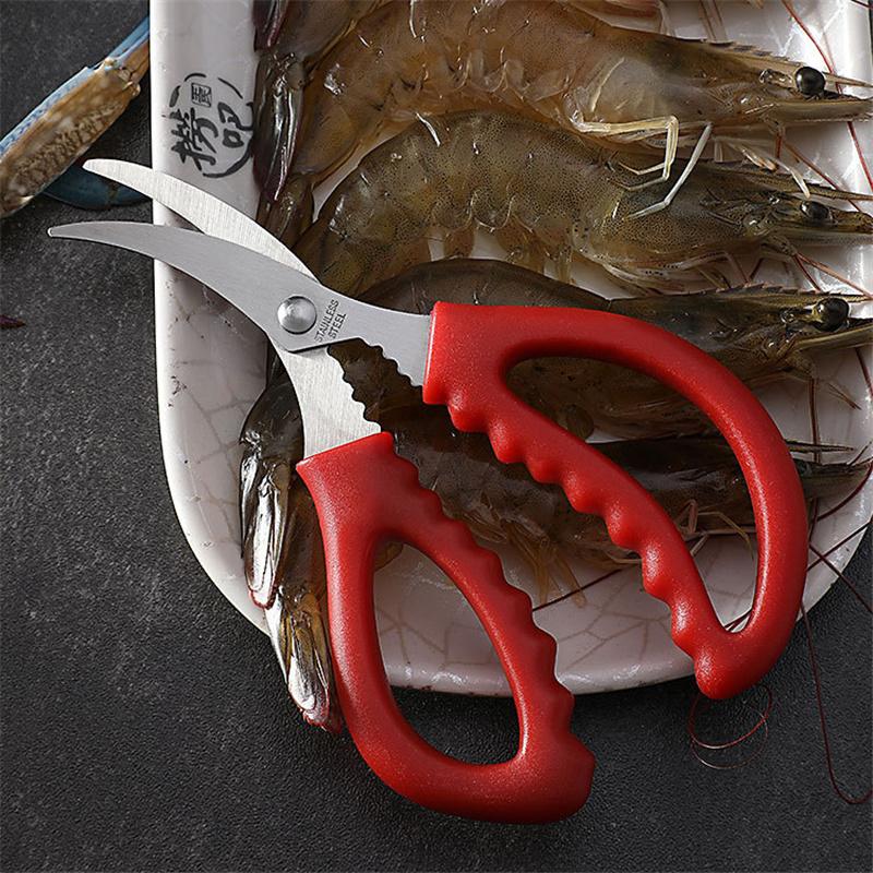 Stainless Steel Kitchen Shrimp Cutters Shrimp Line Stripping Tool Household Seafood Scissors Lobster Fish Prawn Peeler