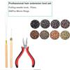 Hook Needle Hair Extensions Tools Kit Crochet Hook Pulling Needle 500pcs Micro Ring Beads Loop Threader Silicone Rings