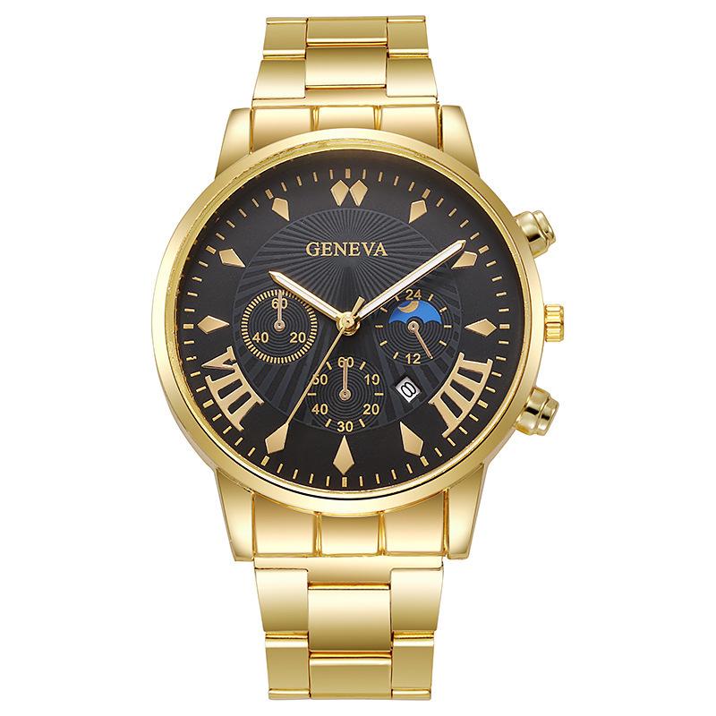 

Men s Fashionable Luminous Quartz Watch with Calendar and Steel Strap Hot-selling Stock