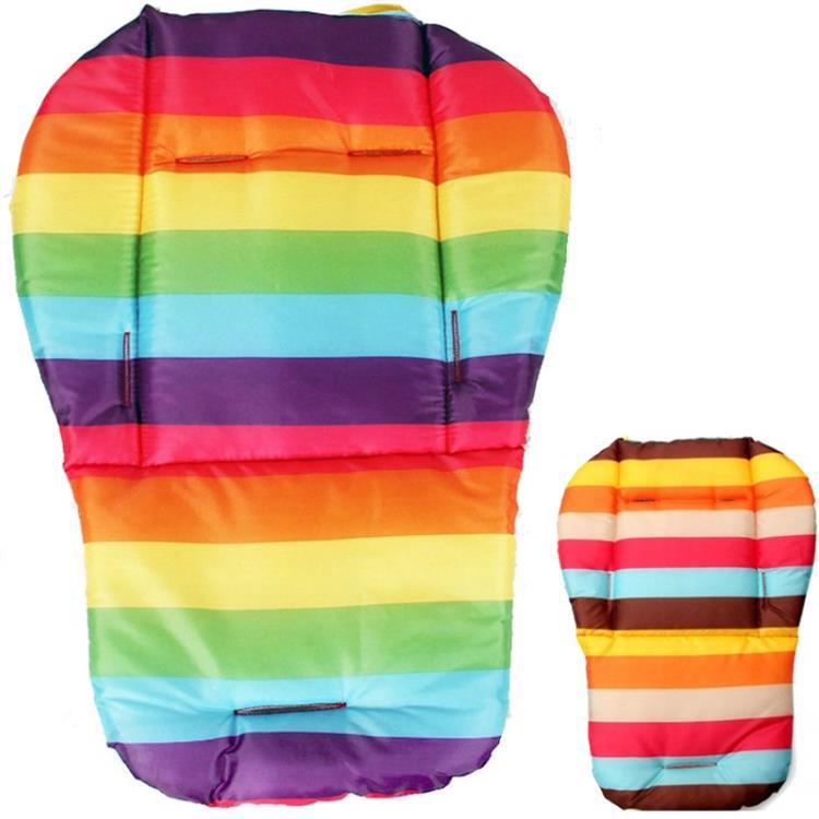 Multi-Color Rainbow Cotton Stroller & High Chair Cushion Pad