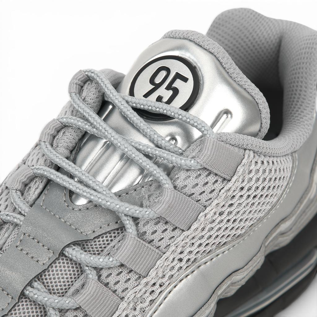 Nike Air Max 95 SE Big Bubble - Total 90 Metallic Silver Unisex Sneakers Black IB6830-002