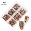 6Grids Kit Nail Decoration Mix Size Nail Diamond Flatback Rhinestone Glue Strass Diy Bling Stickers Skin Non Hotfix Crystals