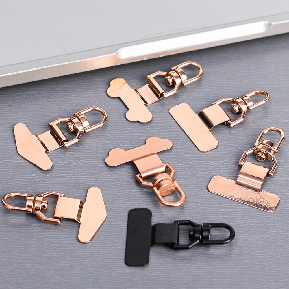 1-4pcs 360° New Stainless Steel Tab Phone Tether Portable Connecting Hanging Piece Lanyard Mobile Phone Case Clip Back Gaskets