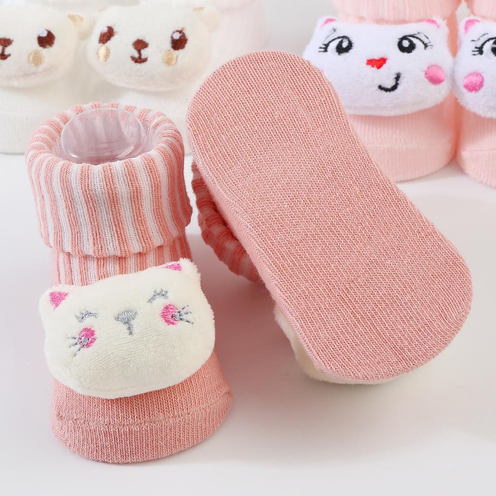 Dicke Bodensocken Niedliche Cartoon Kleinkindsocken Weiche Kleinkind Babysocken Tierdesigns für Herbst Winter Halten Füße warm