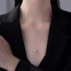 Minimalist Long Sweater Chain Luxury Silver Bead Necklace Brushed Round Ball Necklace  Daily Wear