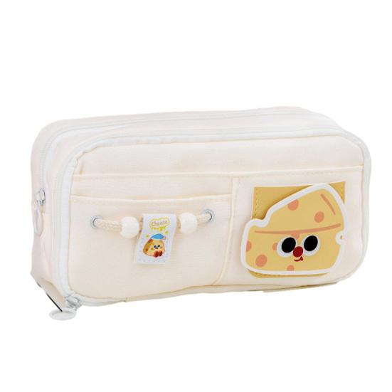 

Cheese Shape Pencil Case for Students Large Capacity Stationery Bag for Middle Elementary School Multi-Functional Unique Back-to-School Gift C