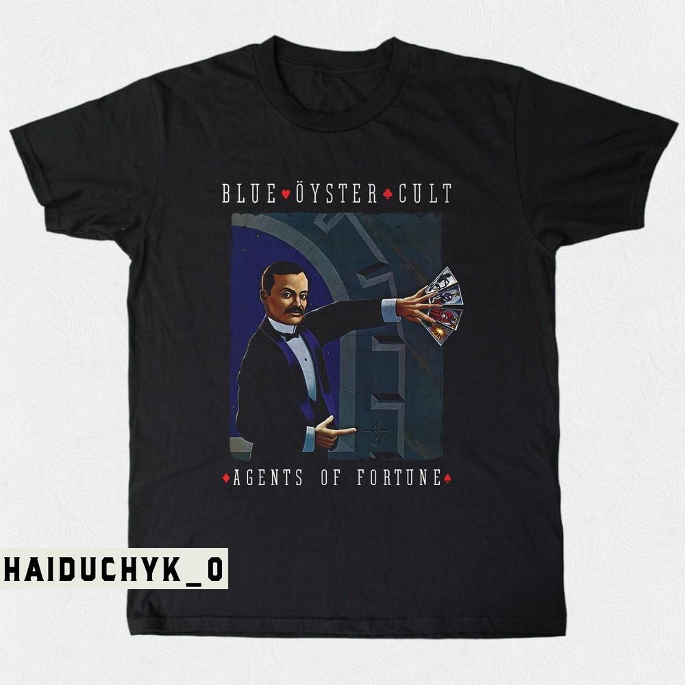 Blue Oyster Cult T-Shirt Agents Of Fortune Unisex Black T-shirt Size S-5XL Unisex T-Shirt XXXXL