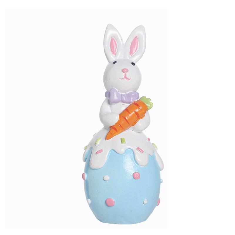 WTEMPO Easter Indoor & Outdoor Decorations, Home Cute Resin Easter Egg Rabbit Decor Ornaments, Party Gifts