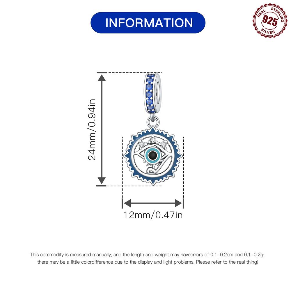 Beads Copper Charms Original Blue Evil Eye Pendant Beads Fit Bracelet Jewelry Diy Women Fine Gift Accessory