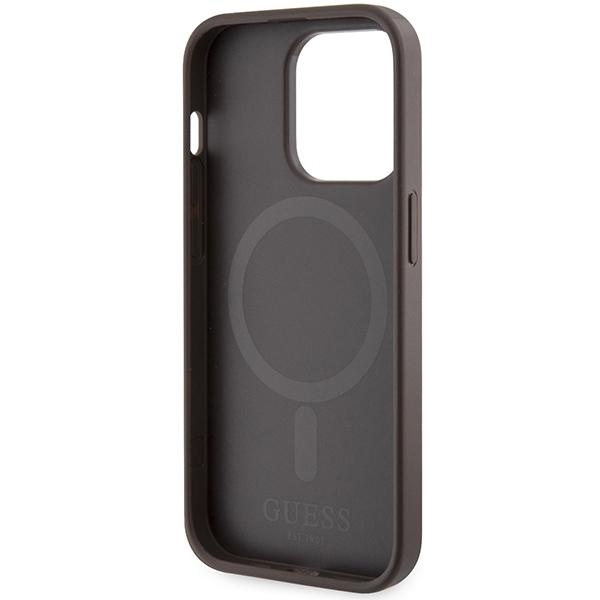 Guess Guhmp15Lp4Rpsw Iphone 15 Pro 6.1 Brązowy/Brown Hardcase 4G Printed Stripes Magsafe