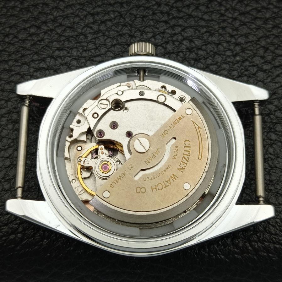 JAPANISCHE ÜBERHOLTE CITIZEN HERRENUHR 8200 AUTOMATIK ARABISCH ROTES ZIFFERBLATT a426226-2 RL620c-a426226