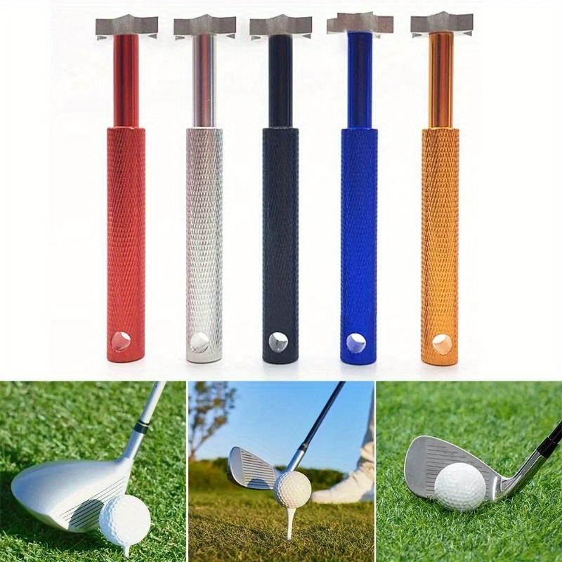 1 stk 6 Blad Jern Kile Face Golfkøller og Kile Face Groove Skarper Rengjøringsmiddel Uttrekkbar Rulle Golf Rengjøringskniv for V U Firkant