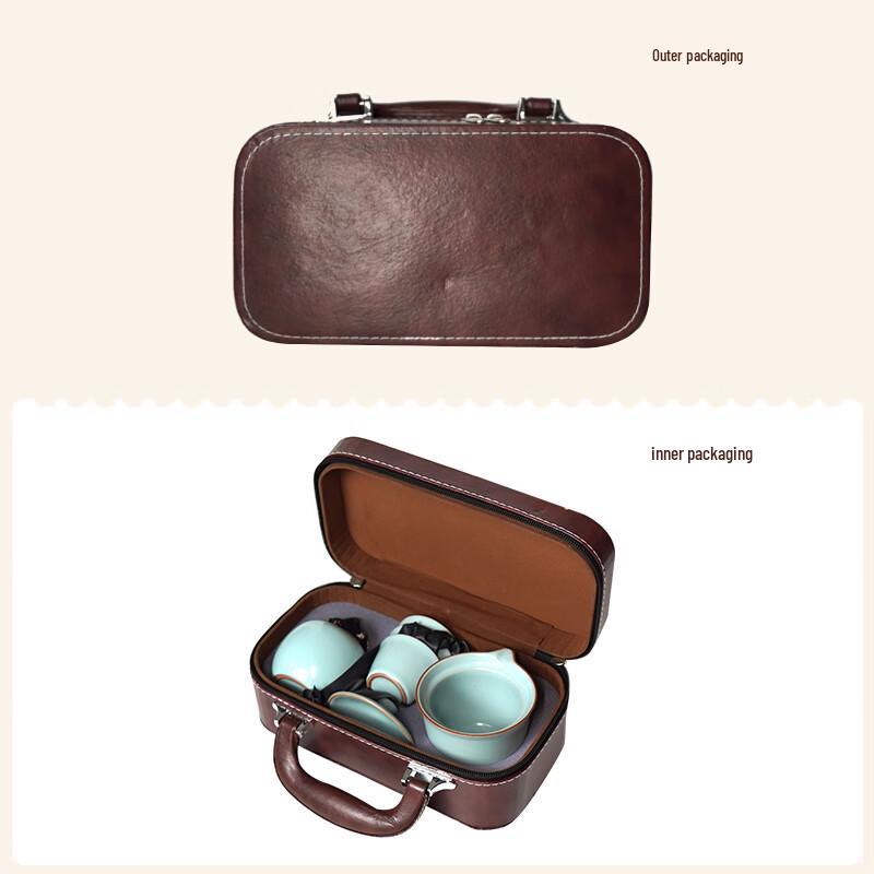 Ru Ware Style Portable Ceramic Tea Set