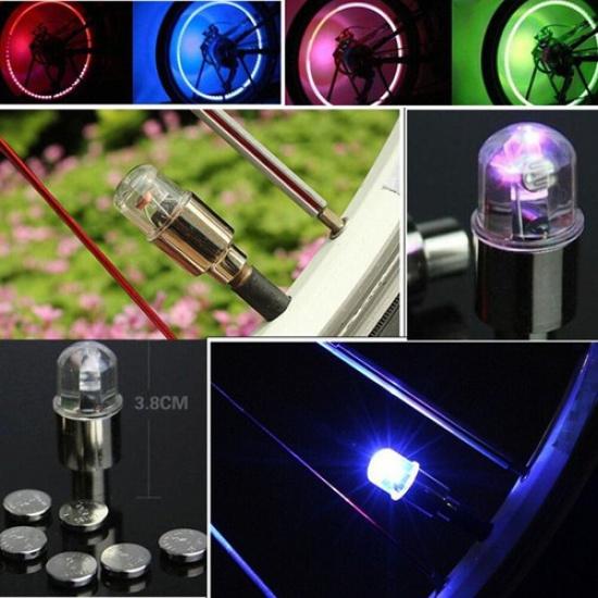 4x Colorful Car Wheel Tire Air Valve Stem LED Light Caps Cover Auto Accessories