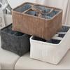 1pc Large Bohemian Storage Basket - Multi-Compartment Organizer for Baby Clothes, Toys & Home Decor