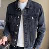 Herre denimjakke i Hong Kong-stil: Løstsittende, trendy koreansk skjøt for vår og høst