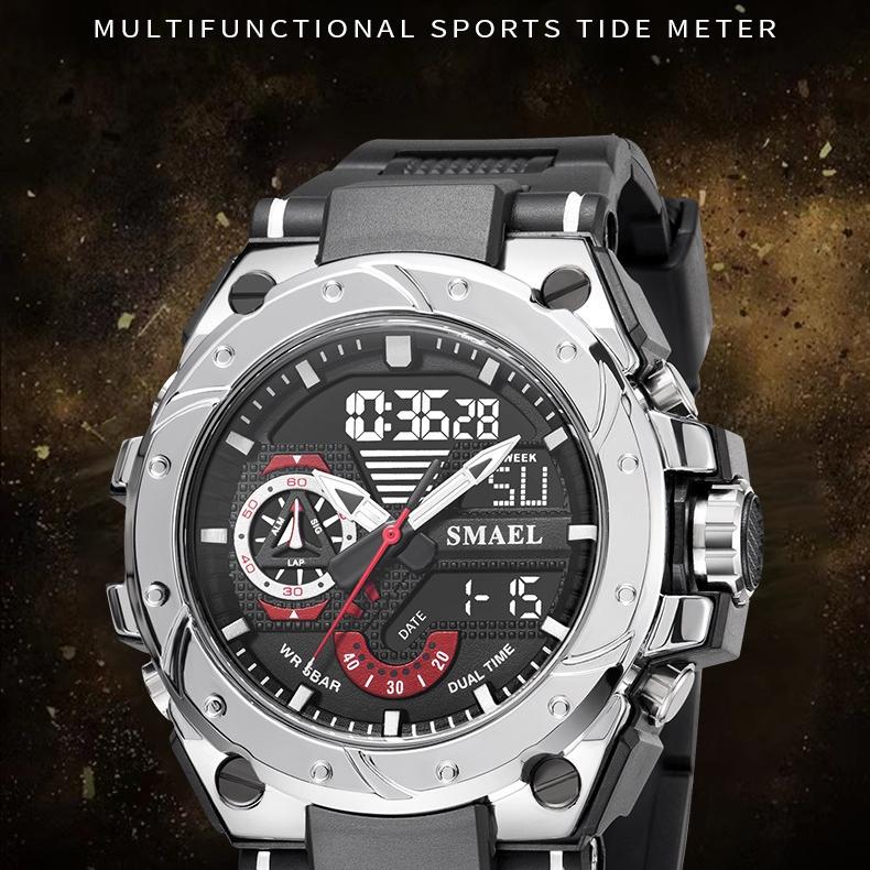 SMAEL Elektronische Uhr Coole Männer Outdoor Sport Freizeit Multifunktionale Legierung Elektronische Uhr