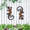 Metall Gecko Wanddeko Außen 2 Stück Eidechse Garten Dekorationen Gecko Zaun Deko für Garten Terrasse Balkon Hofzaun Innen