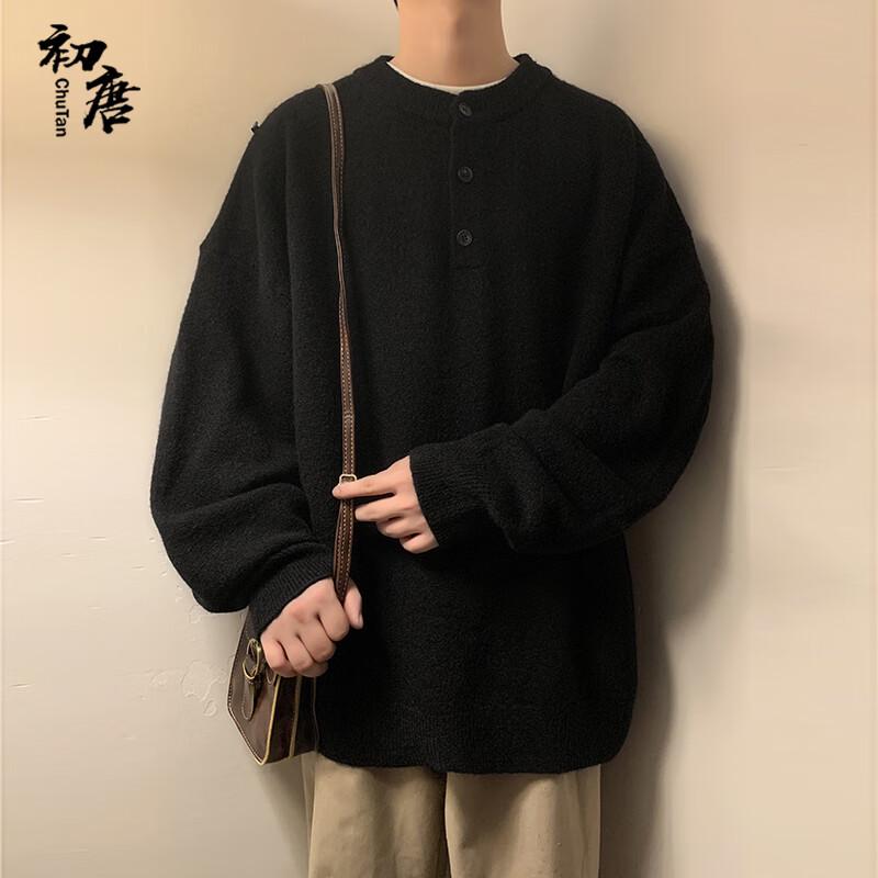 

Men s Henley Neck Knit Pullover Sweater 5XL