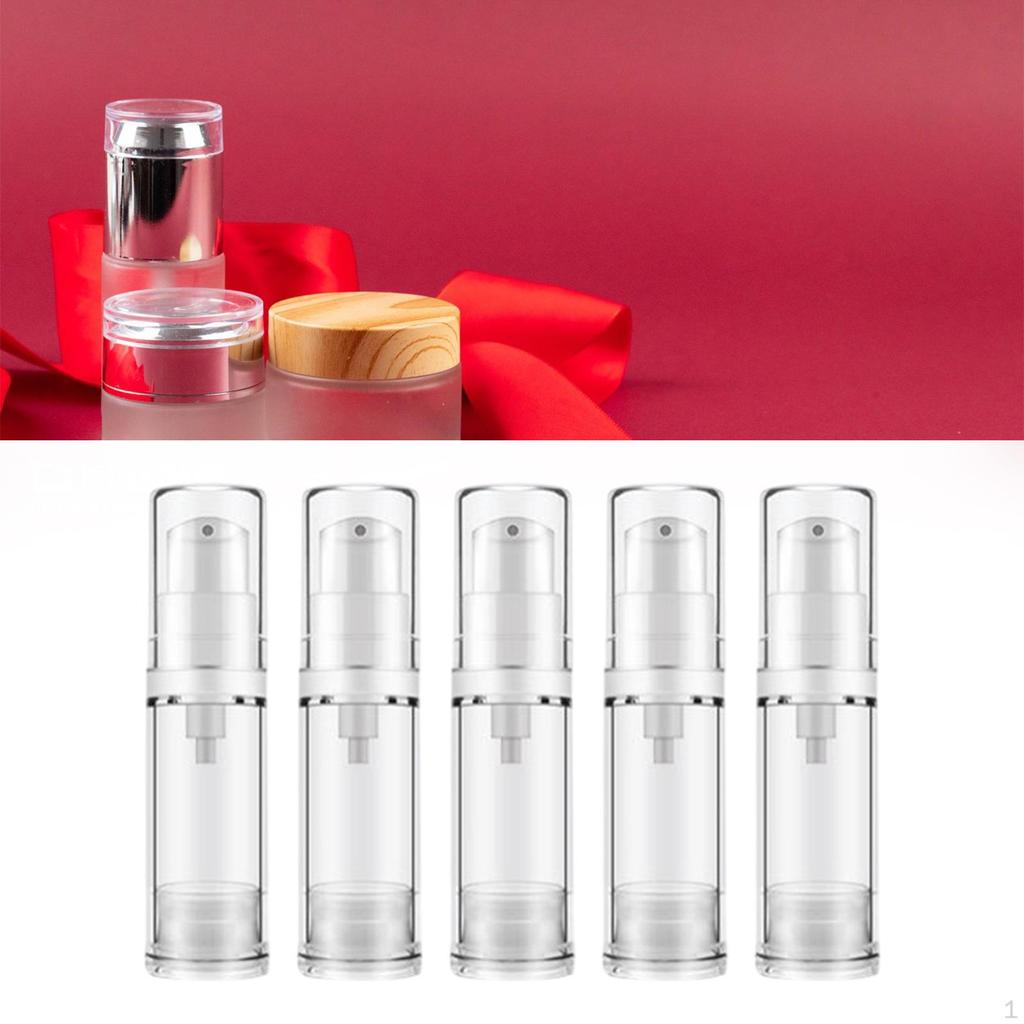 5 Pack Clear Pump Dispensers for Liquids, Refillable Containers Hair Oil And Lotion