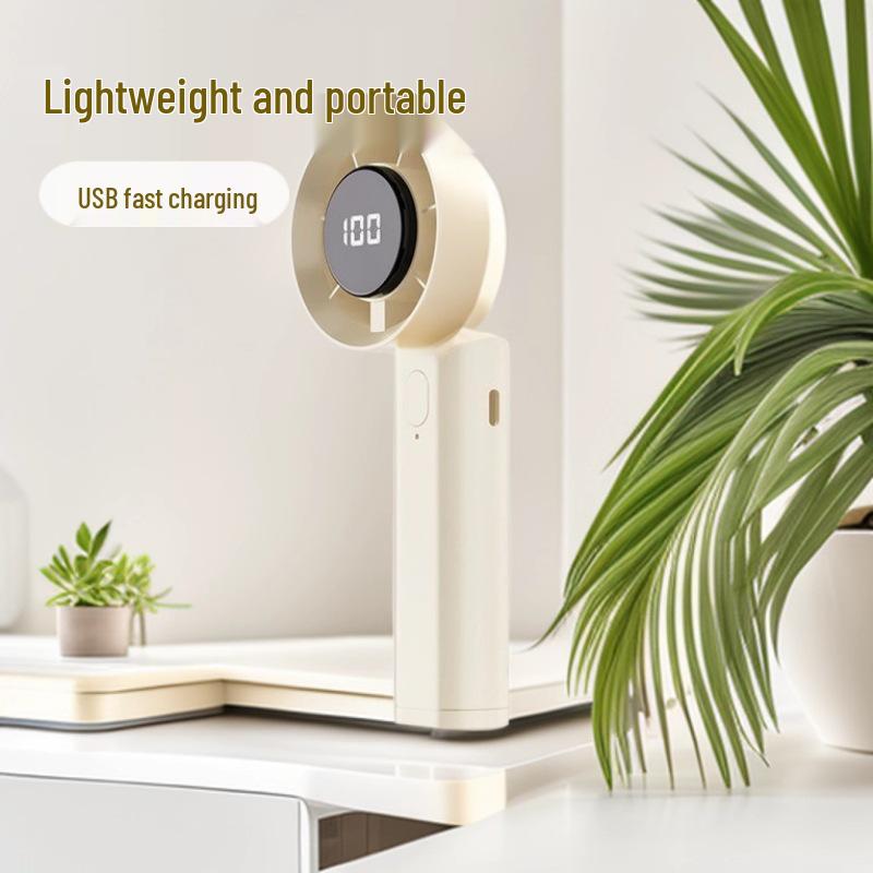 Compact Handheld Fan with USB Power, Stepless Speed Control & Digital Display - Ideal for Home/Desktop or as a Gift