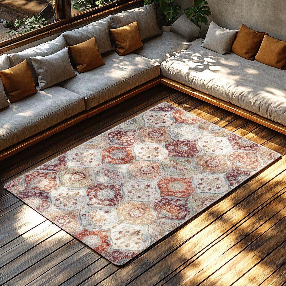 Vintage Bohemian Area Rug, Soft Blue Ethnic Pattern Carpet,Non-Slip Living Room Rug,Washable Low Pile Decor for Bedroom, Hallway