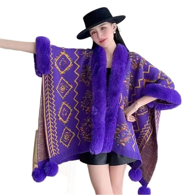 Women's Ethnic Style Knitted Shawl Cardigan for Autumn & Winter Travel
