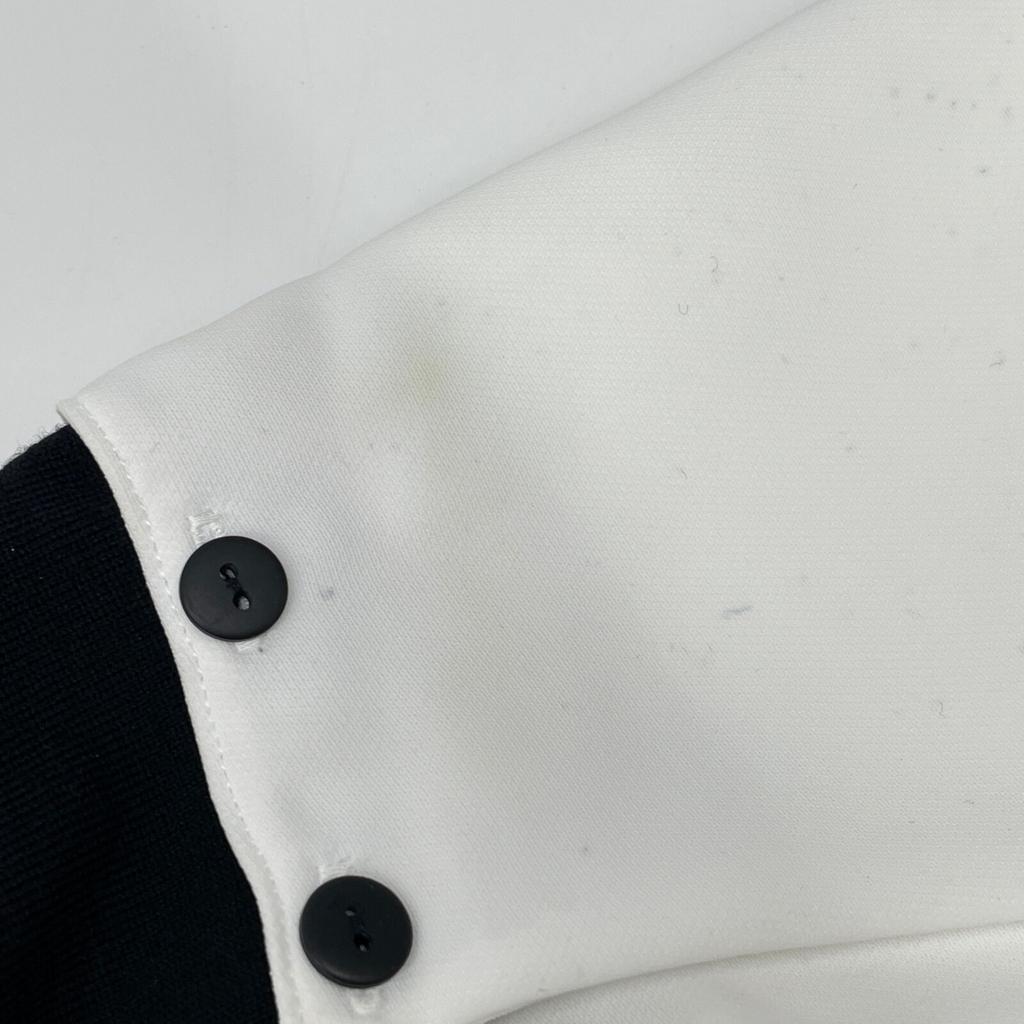 FOXEY 37143 Black Wool Round Neck Knit Top with White Cuffs Tops 38 blackUsed