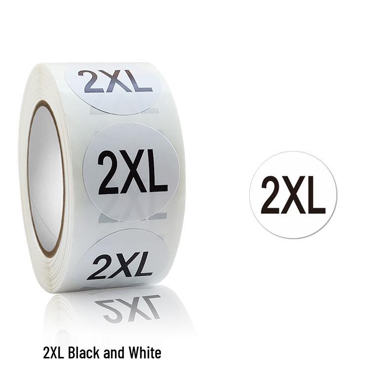 

Universal Clothing Size Round Stickers Roll - Self-Adhesive Labels for Clothes