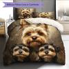 Yorkshire Terrier Pattern Bedding Home Decoration Birthday Gift (1 * Duvet Cover + 2 * Pillowcase, Without Core)