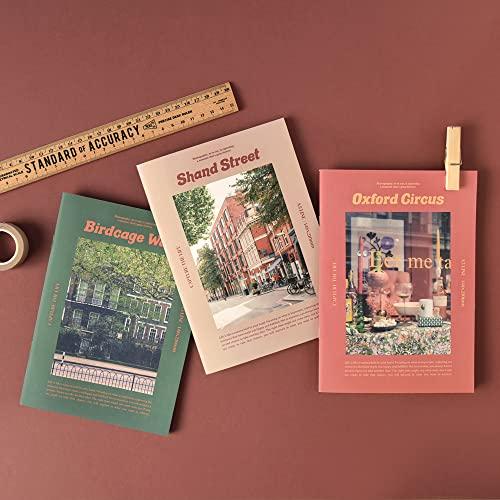 Monolike A5 Capture the Life, London Notebook 6-Piece Set - Lined Notebook, Campus Notebook 148x210mm, 48 pages