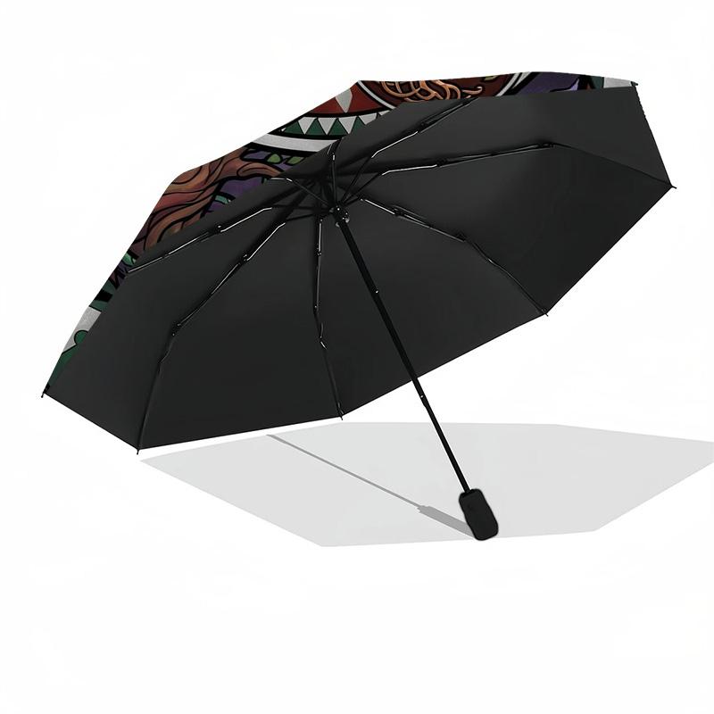 Symbols Glass Pattern Umbrella, Portable and Foldable Design, 8 Ribs, a Casual Accessory for Halloween, Christmas, and Birthday Gifts.