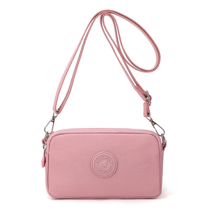 Portamonete in Nylon Leggero Grande Capacità Piccola Borsa Quadrata da Donna Borsa a Tracolla