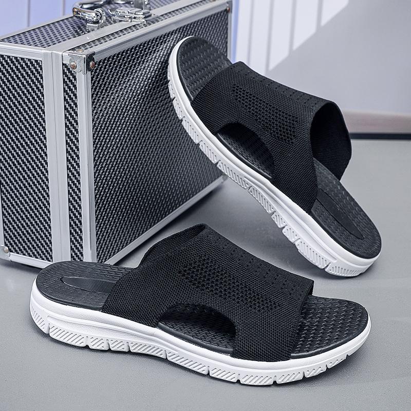 Fashion Top Quality Men Slippers Breathable Couples Outdoor Indoor Sandals Concise Comfy Slides Casual Shoes Non-slip Home Bedroom Flats