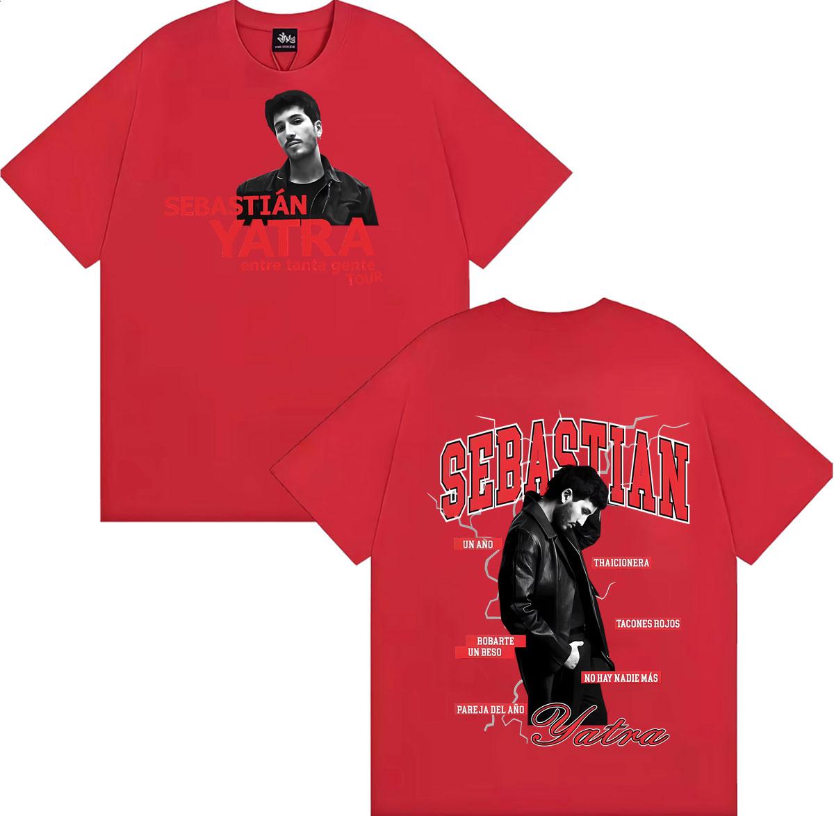 Sebastian Yatra Entre Tanta Gente Tour 2026 T Shirts Men Women Summer Gothic High Street T-shirt Vintage Casual Cotton Tee Shirt S