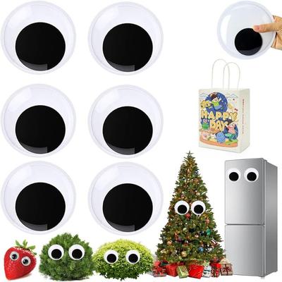 6PCS Party Decoration Giant Googly Wiggle Eyes Self Adhesive Wiggle Eyes for Halloween Decoration