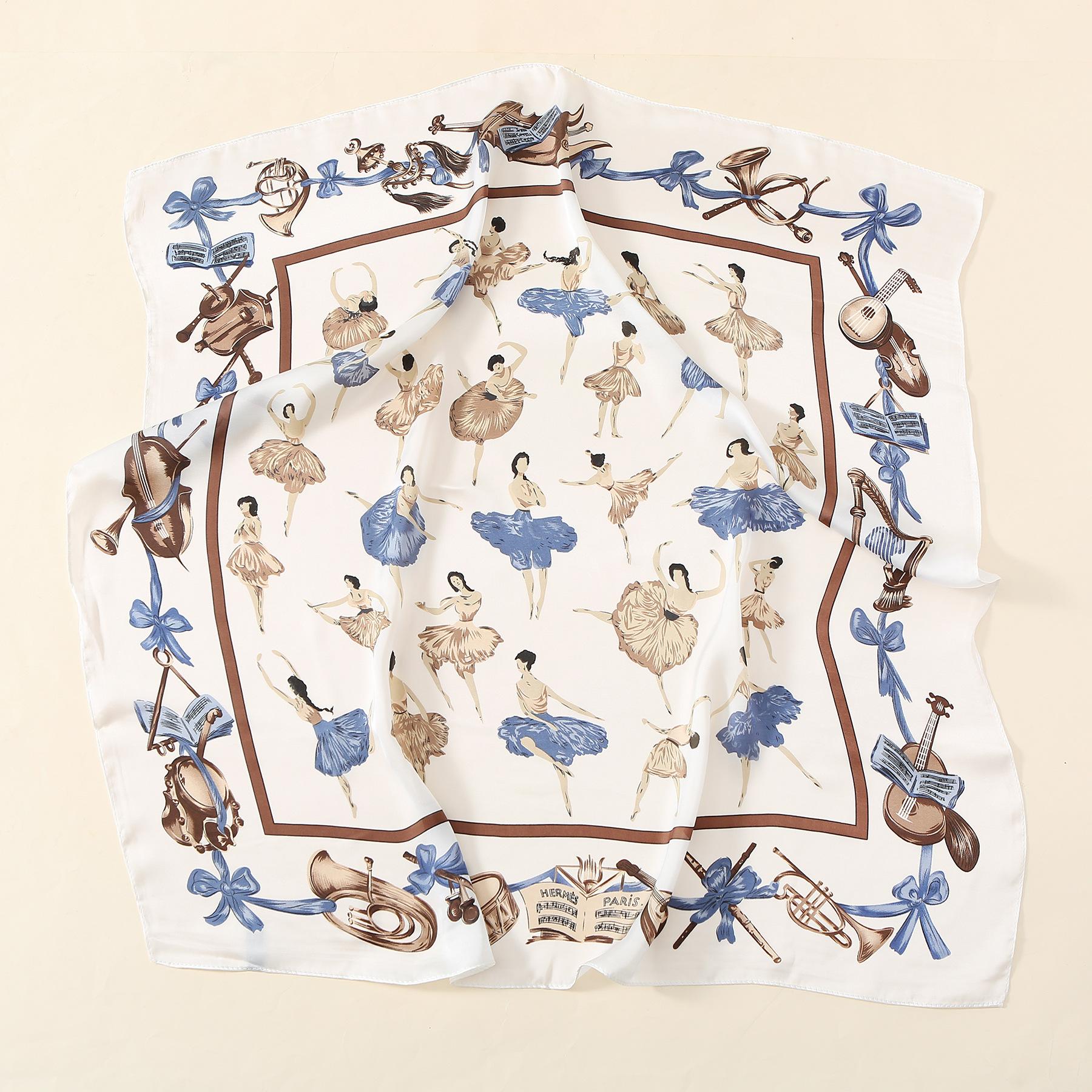 

Ballet girl, summer new satin silk scarf literary age reduction sweet imitation silk scarf small square scarf 70*70cm