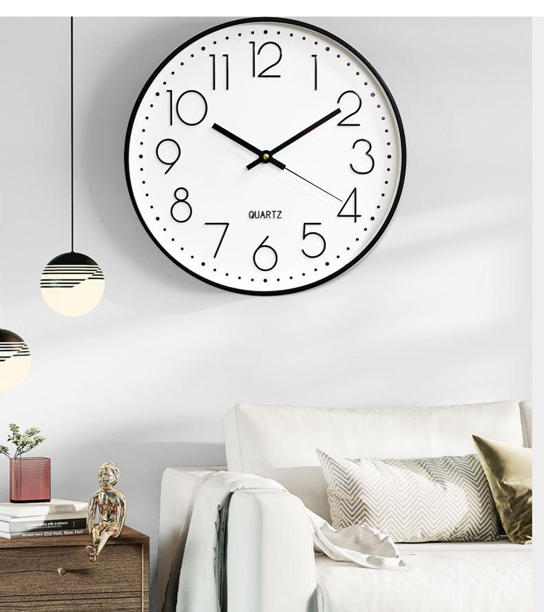 30cm Quartz Silent Wall Clock for Living Room - Creative, Wall-Mounted Design