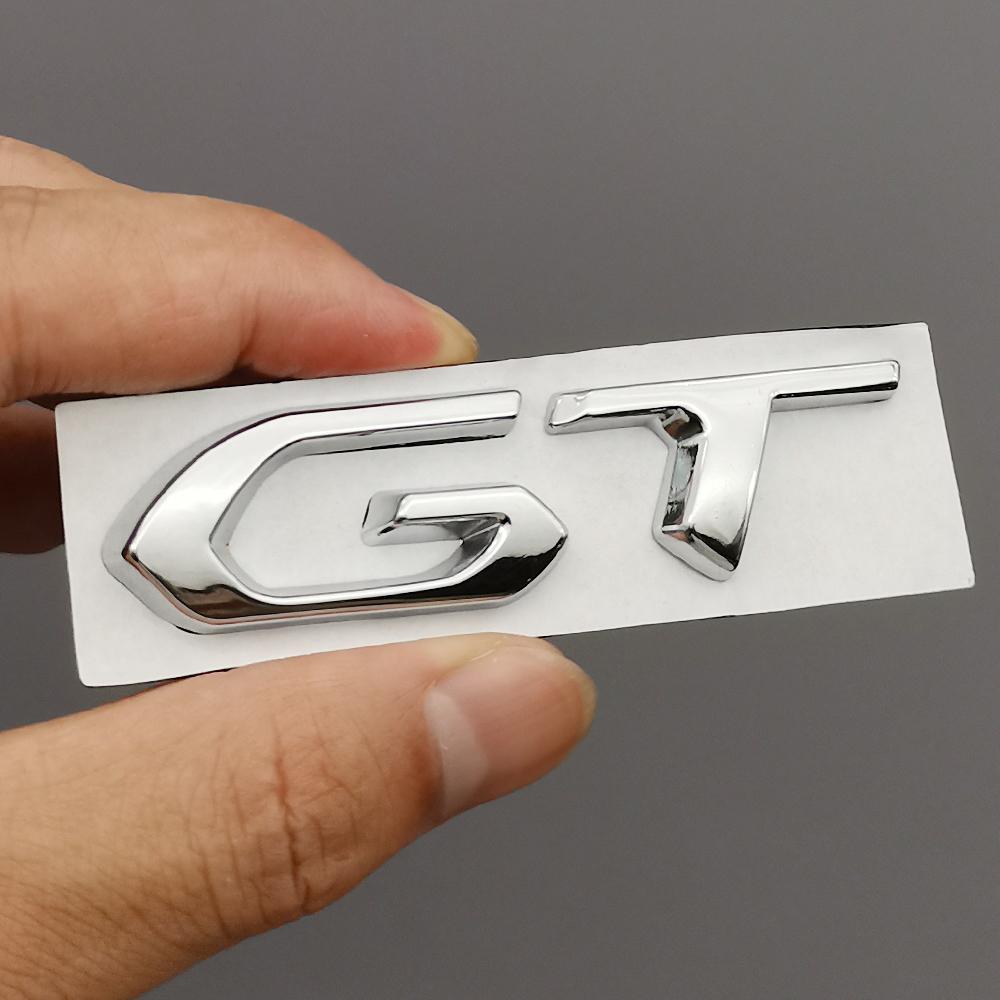 HRUC6 3D Metal Car Sticker GT Logo Emblem Trunk Badge Decals For Peugeot 308 408 508 307 205 206 208 3008 5008 4008 2008 Accessories