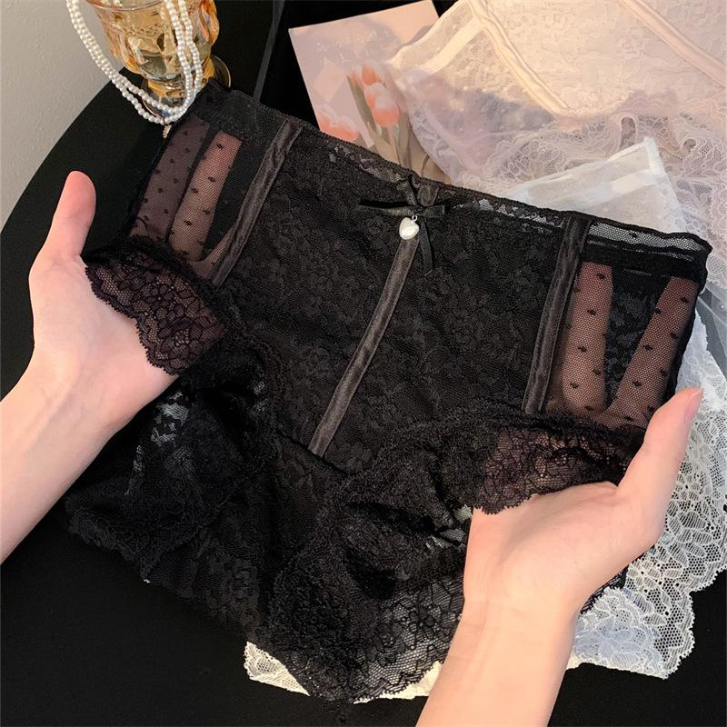 Female Summer Thin New Lace Hollow Net Yarn In Waist Triangle Briefs
