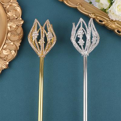 High Quality Fairy Princess Queen Flower Tulip Scepter Faux Decor Wand Award Ceremony Accessories