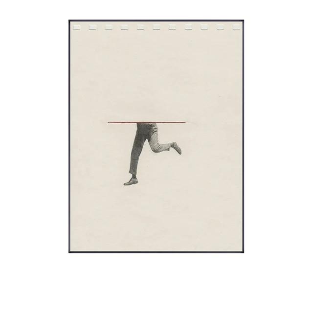 Nordic Figure Wall Art Canvas Painting Humorous Posture Prints Modern Wall Colorful Picture for Living Room Unique Poster Decor