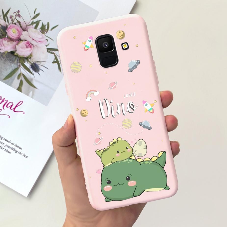For Samsung Galaxy A6 Plus 2018 Case SM-A605F Cute Dinosaur Cartoon Cover Soft TPU Phone Case For Samsung A6 2018 A600F A6+ Bags