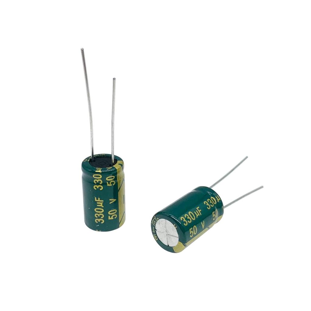 20pcs 50V 330UF Capacitor 10x17MM(0.39x0.67in) High Frequency Aluminum Electrolytic Capacitors for TV, LCD Monitor, Game