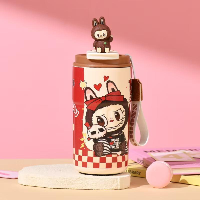 316 Stainless Steel Thermos Cup Cartoon Pattern Matra Cloth Coffee Cup Outdoor Portable Car Cup